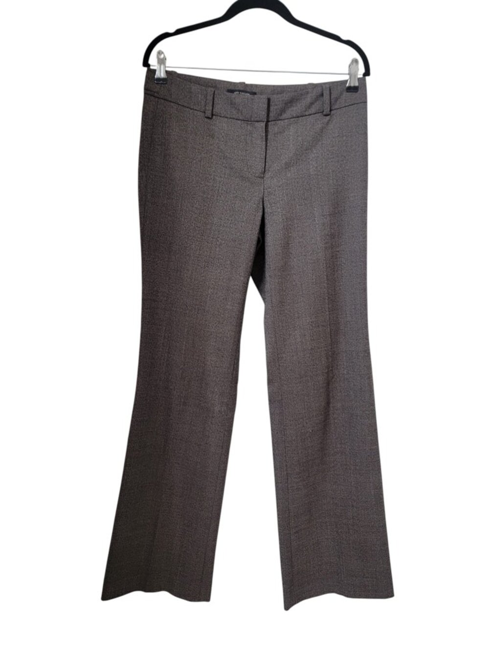 Ann Taylor Size 4 Brown Thornproof Tweed Flat Front Flare Leg Trousers